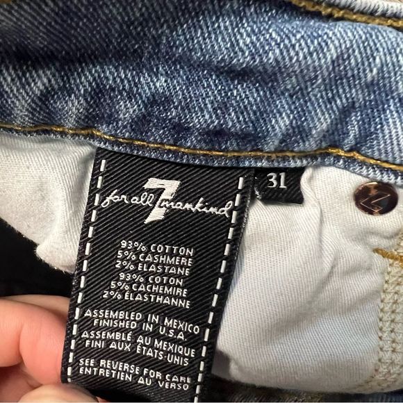 7 FOR ALL MANKIND Jeans Womens 31 Blue Slimmy Cashmere Blend Japanese Fabric - Picture 5 of 10